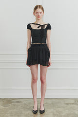 MAGNOLIA FRILL SKIRT black