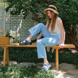 Snoopy Denim Velcro Strap Sandal_S0577