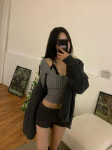 Zia Lace Strap Ribbed Knit 