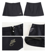 Navy A-line mini skirt