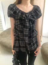 Dusky check blouse