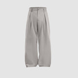 HIERARCHY STUDIOS Unruled - Ash Grey Tuck Slacks Trousers