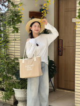 Butter Club BRIOCHE Canvas Tote Bag Zipper 16 Inch Laptop Multi Colours