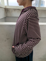 Leshu Stripe Fleece Zip-Up Jumper