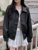 #LV Vintage Black Leather Jacket 