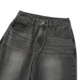 KIRSH PLAIN SAND WASHING WIDE FIT DENIM PANTS [GRAY]