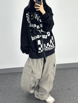 flag knitwear zip-up