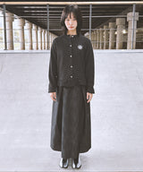 Dot Frill Daisy Logo Kint Cardigan_Black