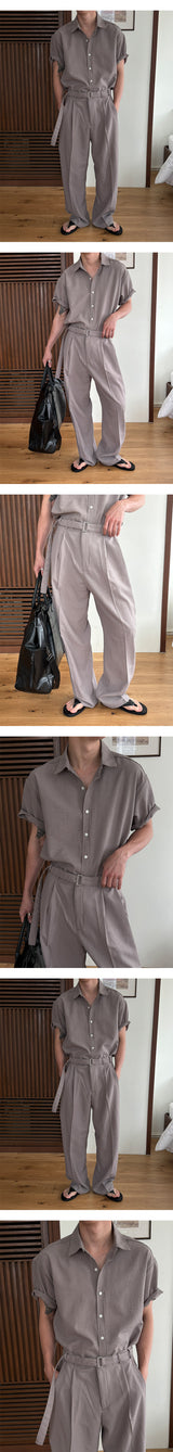 [SET UP가능] Summer belt slacks(4color)