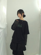 Double ribbon knee-point pants