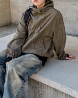 [Lined Fur] Weave Corduroy Hood Jacket