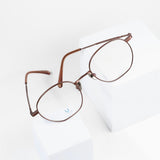 Knouun Round titanium glasses CODE. 101. A PinkBrown