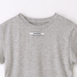 Slim label half tee Gray