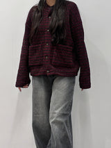 STRIPE TWEED CARDIGAN