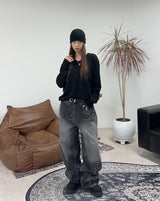 Faren Damaged V-neck Knit