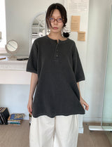 ワッフルボタンオーバーサイズTシャツ (3C)