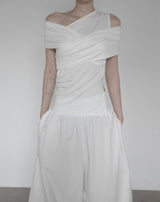 Lovell Drape One-Shoulder Off-Sleeveless