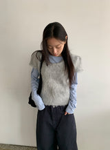 スビットラウンドヘアー半袖ニット