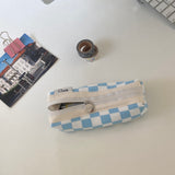 Clam ラウンドペンケース _ チェッカーボードスカイブルー