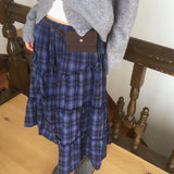 Solpa Checkered Flare Long Skirt