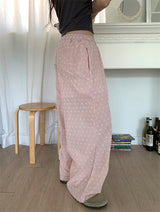 RIBBON PUNCHING WIDE PANTS (3C)