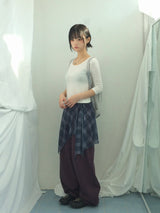 U-Neck Three-Quarter Slim Line Cotton Top
