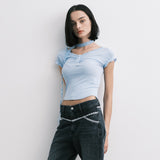 レースscTシャツ (sky blue)