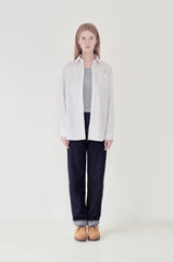 KIRSH プレーンストライプルーズフィットシャツ [WHITE]