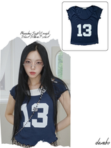 ナンバーソフトUネック半袖Tシャツ