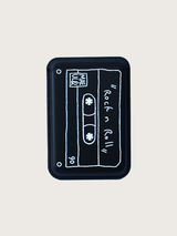 rock'n'roll cassette magsafe leather pocket wallet