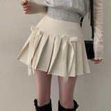 Gani A-line ribbon pleated mini skirt