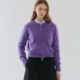 RVS Round Neck Cardigan Purple