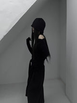 chio off-shoulder strap knit (3color)