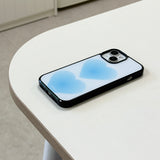 ハートグロッシーガラスバンパーケース (blue)