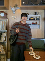 Cozy stripe brush knit