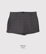 クラシックチェックミニスカートパンツ+ベルトセット (2color)