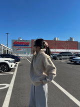 [UNISEX] クラウンハーフジップアップケーブルポーラーラグランロングスリーブニット (4 colors)