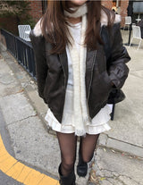 Kati Real Raccoon Fur Leather Jacket