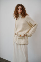 Boucle suede belt bag (Ivory)