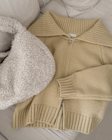Wool Kara Knit Zip-up
