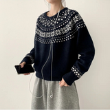 Snowflake Pogeun Nordic Round Knitwear