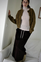 Corduroy maxi skirt, Dark brown