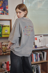 キャットステッチピグメント半袖Tシャツ