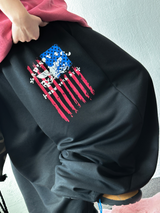 HIP PRINT AMERICAN FLAG VER🤍🤎 ツープリーツバルーンコットンパンパンツ - 4 COLORS