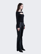 Waffle Hook Top Black