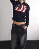 Stud denim pants