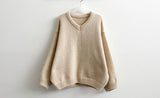 Disco Pop Duc Thick Sleeve Punching V-Neck Knit