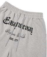 ゴシック レタリング バミューダ スウェットパンツ - グレー
