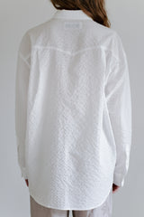 Seersucker check shirt, White