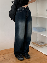 DEVELOP Print Denim Wide Pants